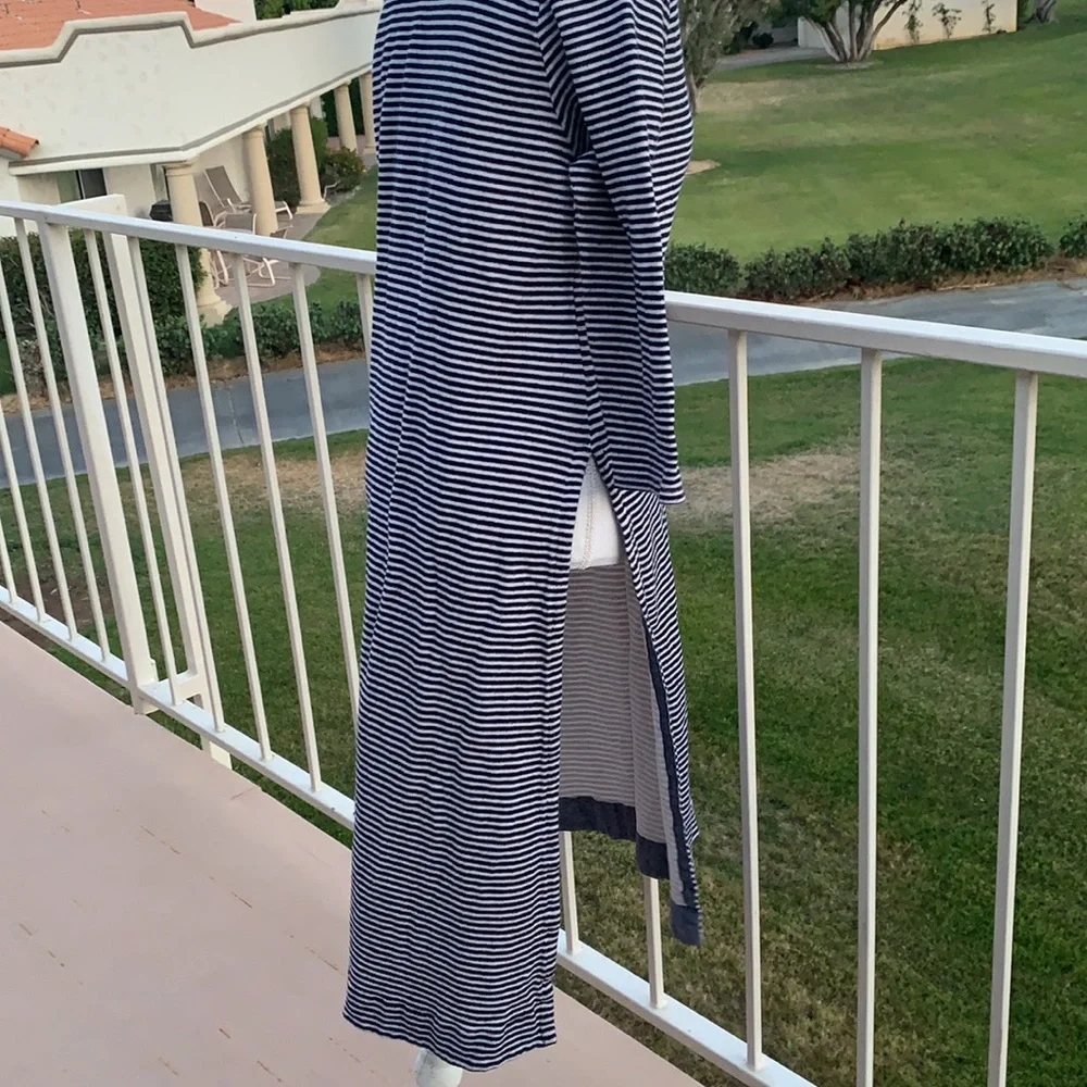 Anthropologie Postmark blue and white strip midi dress large - Picture 8 of 9